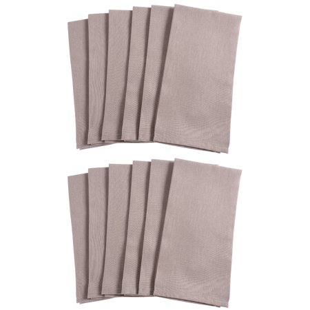 Cheatau Chateau Easy-Care Cloth Dinner Napkins - Set of 12 Oversized (20 x 20 inches) - Gray