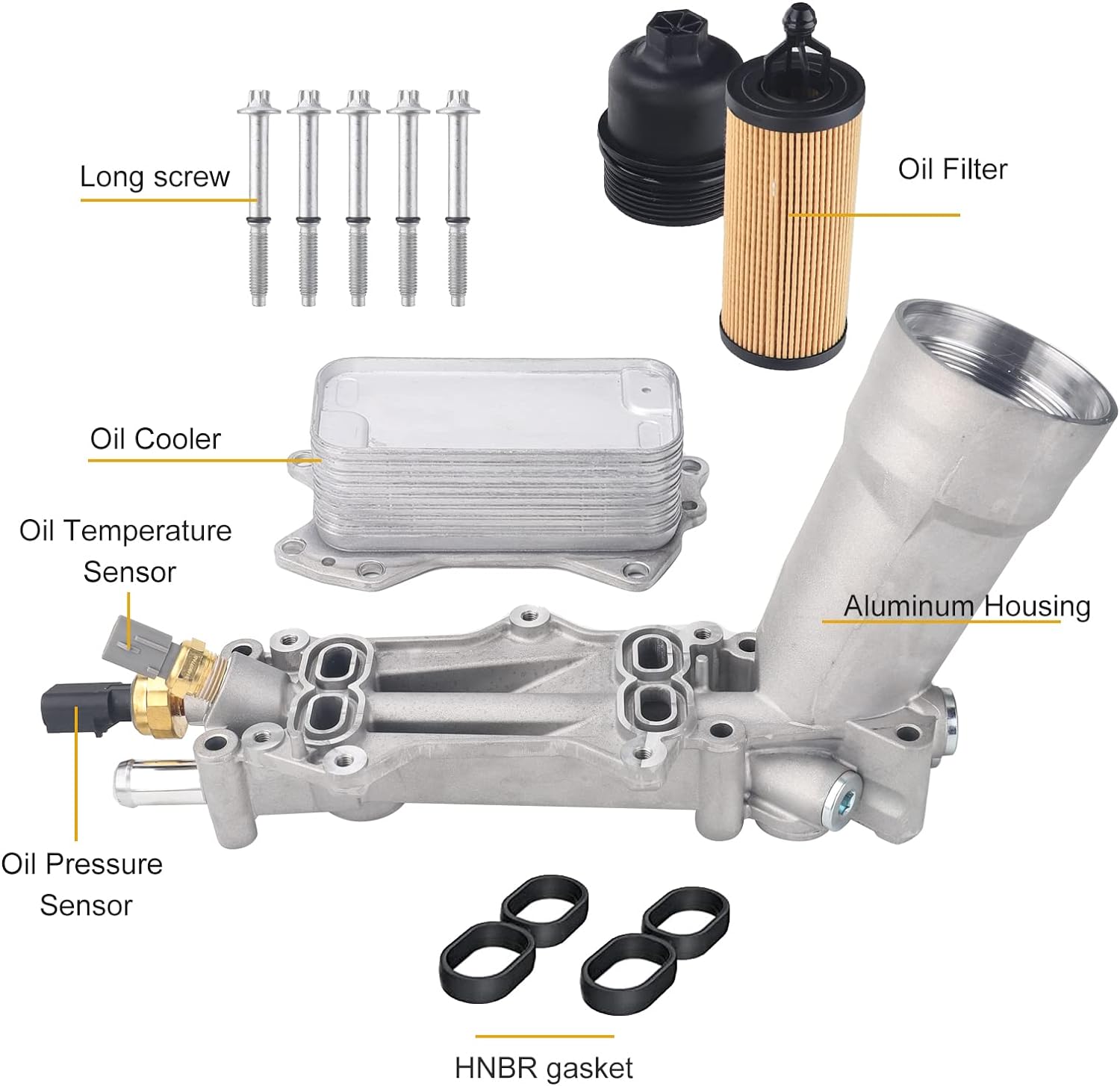 926-876 Engine Oil Cooler and Oil Filter Housing Compatible with 2011-2016 Chrysler 200 300, Dodge Charger Cherokee Wrangler Ram 1500 ProMaster 3.6L,Replace 68105583AF 5184304AE Aluminum