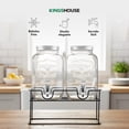 thumbnail image 2 of Set De 2 Dispensadores Bebidas 4 Litros Mason Jar Con Tapa y Base Metal KingsHouse, 2 of 6