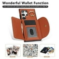 thumbnail image 7 of for Samsung Galaxy S25 Edge Wallet Case with Card Holder Women Men, Flip PU Leather Kickstand Shockproof Protective Phone Cover Magnetic Clasp 360 Rotation Ring Stand for Samsung S25 Edge, Brown, 7 of 7