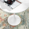 thumbnail image 6 of Sofa Side Table, Round, White, Wood, Metal Steel, Modern Contemporary Mid-Century, Living Lounge Cafe Room Hotel Lobby Hospitality, 6 of 6