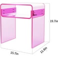thumbnail image 3 of Clear Acrylic End Table 2-Tier Bedside nightstand for Living Room Bedroom Home Decor (Pink Double), 3 of 14