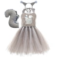thumbnail image 4 of Rggeeun Toddler Adorable Squirrel Dress For Girls Stage Performance Play Pretend Tutu Dresses Versatile Casual O-Neck Sundress, 4 of 6