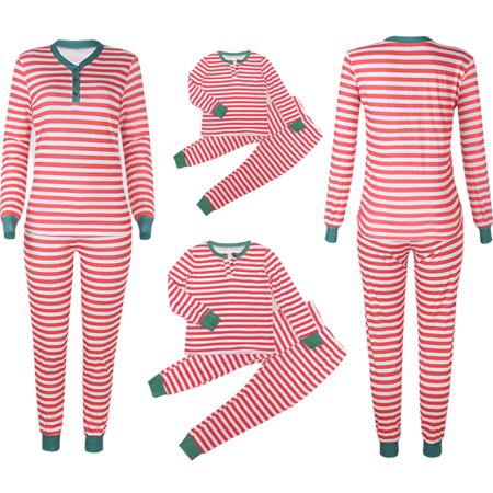 

Livingsenburg Family Christmas Pajamas Set Xmas Adult Kid Stripe Print Sleepwear Sizes Baby-Kids-Adult Unisex