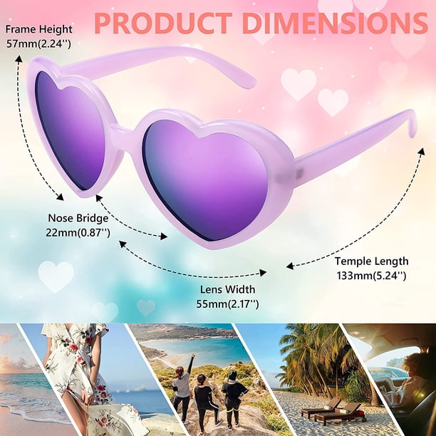 FEISEDY Polarized Heart Shaped Sunglasses Oversized Vintage  display picture 3