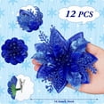 thumbnail image 2 of Dalrosia 12PCS Glitter Christmas Poinsettia Flowers with Clips, 5.7" Poinsettias Artificial Flowers for Christmas Tree Wreaths Garland Decoration, 2 of 5