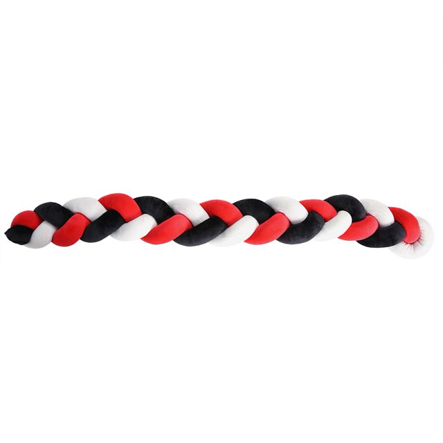 Parachoques de cuna trenzado para bebé, cojín largo para guardería, almohada suave con nudo de serpiente (3,28 pies)