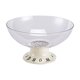 thumbnail image 2 of Cuenco de frutas con pedestal de plástico y bandeja escurridora, transparente y blanco, de 25.8 cm para uso en cocina, comedor y fiestas., 2 of 6
