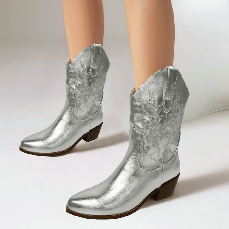 UngA Cowboy Boots for Women Women's Western Embroidered Ankle