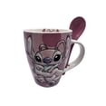 thumbnail image 3 of Juego de 2 tazas de porcelana Disney Stitch Azul Rosa 310ml Con cucharas, 3 of 4