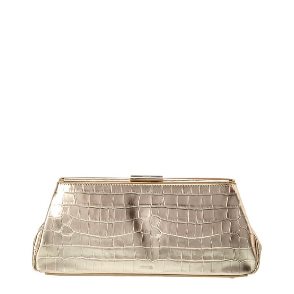 Jason Wu Croc-Embossed Leather Clutch, Gold
