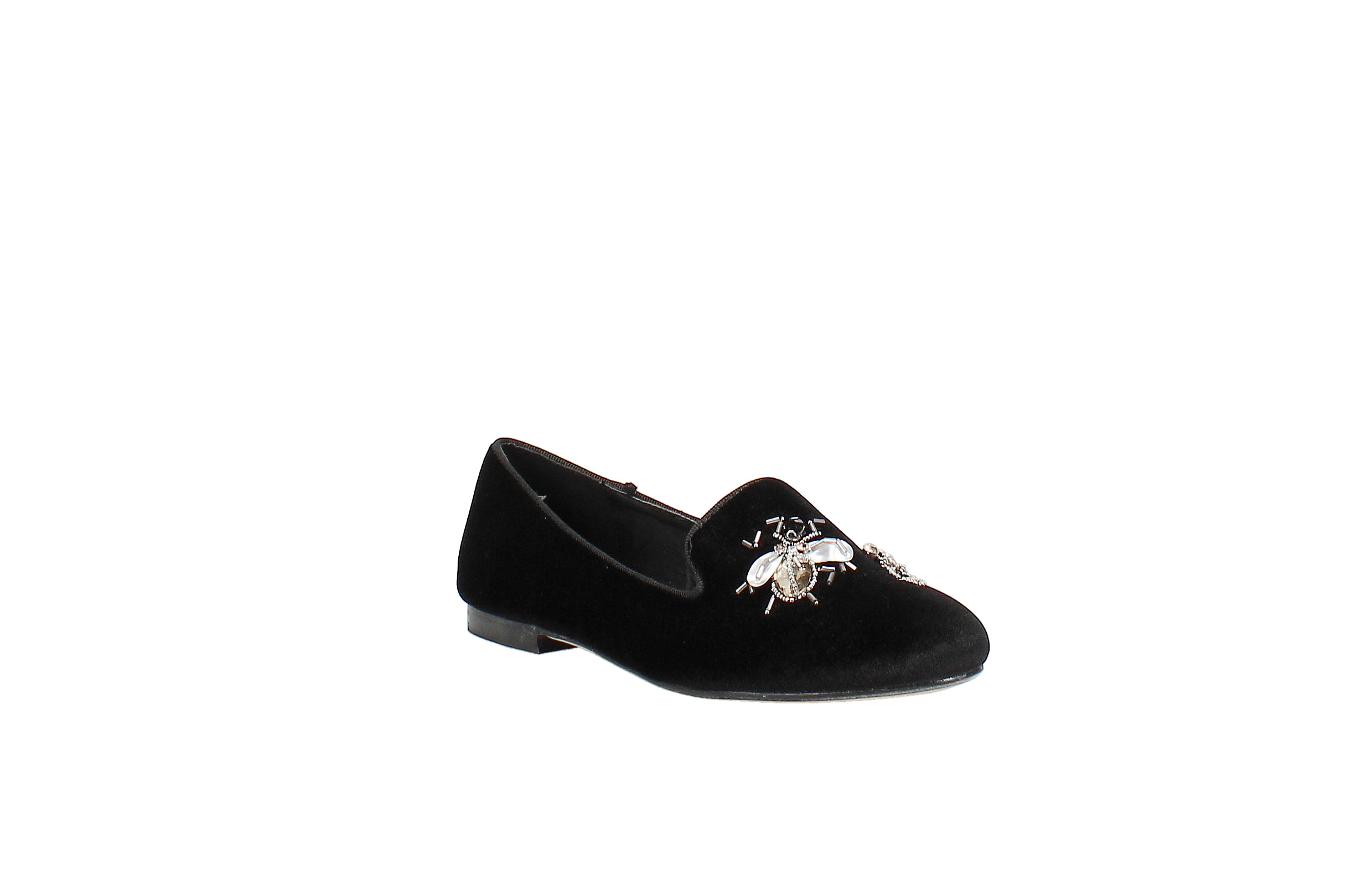 SheSole Women's Flats Velvet Loafers with Chain Decoration Casual Slip On Driving Shoes Black