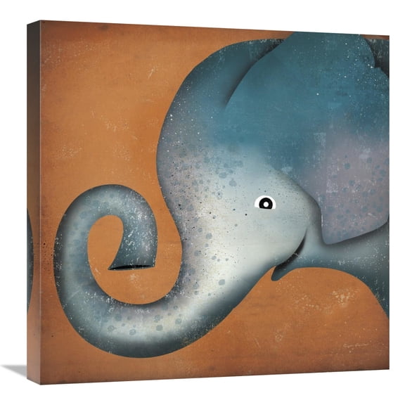 Global Gallery's 'Elephant Wow' By Ryan Fowler Stretched Canvas Wall Art
