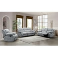 thumbnail image 4 of STONIC GREY 3-Seat Manual Reclining Sofa | Plush Polyester Fabric, Oversized Padded Arms, Smooth Gliding Motion | Perfect for Living Room, Home Theater | 88" L x 41" D x 40" H, 4 of 6
