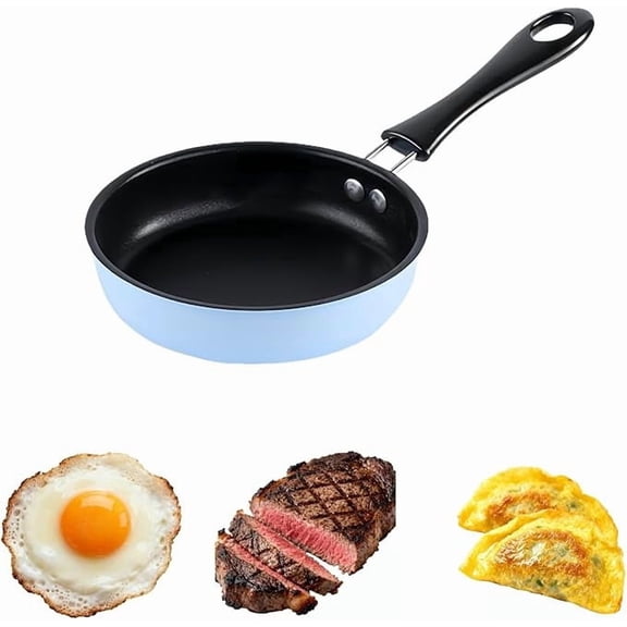 Mini Nonstick Frying Pan Small Skillet for Egg and Pancake, Maifan Stone Coating Omelet Pan with Heat-Resistant Handle, Compact Kitchen Cooking Tool for Real Food Play, 1 Count