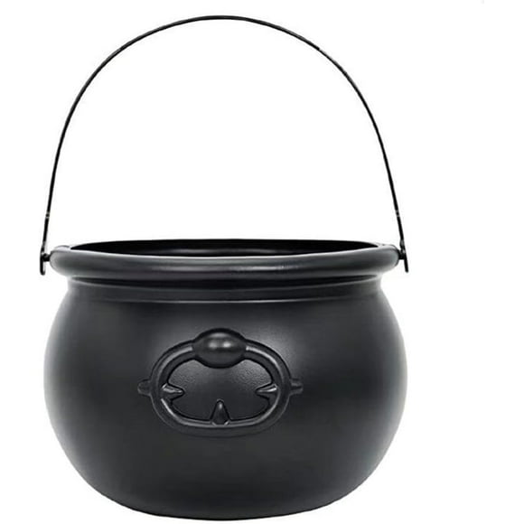 Easygou Halloween Black Cauldron Kettle, Halloween Black Plastic Witch Cauldron Kettle, Halloween Party Decorations, Halloween Decorations Indoor & Outdoor, Party Favor Decoration