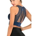 thumbnail image 6 of FANNYC 1/2 Pcs High Impact Sports Bra For Women Mesh Openwork Bra Athletic Workout Tank Tops Longline Yoga Tops Stretch Padded Racerback Sports Bras For Running Active Gym Fitness, 6 of 7