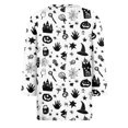 thumbnail image 5 of Halloween Tops for Women 3/4 Sleeve Pumpkin Cat Print Crew Neck Loose Fit Blouse Party Wear, 5 of 5