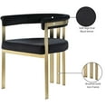 thumbnail image 2 of Meridian Furniture Marcello Black Velvet Dining Chair (Set of 2), 2 of 7