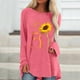 thumbnail image 1 of Puntoco Camiseta de manga larga informal suelta con cuello redondo para mujer, color sólido, estampada Puntoco Puntoco-6212, 1 of 4