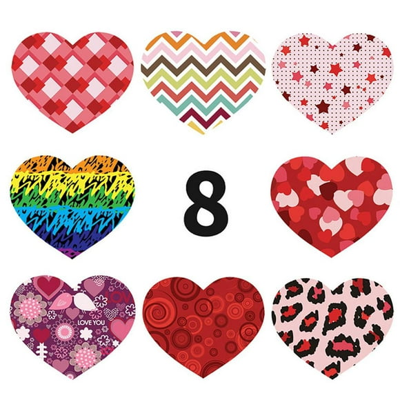 Love Valentine'S Day Sticker Coloré Coeur Autocollant Coeur Étiquettes Décoratives en Forme de Coeur Autocollant Coeur Sceau Décalque