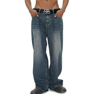 Victorious Men's Essential Baggy Raw Denim Jeans DL998 Black 40/32