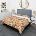 thumbnail image 3 of Designart 'Retro Indian Floral Batik III' Mid-Century Modern Duvet Cover Set, 3 of 4