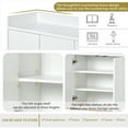 thumbnail image 3 of EUROCO 47.2'' Modern Sideboard Storage Buffet Cabinet, Particle Board Buffet Cabinet with 4 Doors, Adjustable Shelves and Gold Metal Legs for Dining Room, Entryway, White, 3 of 8