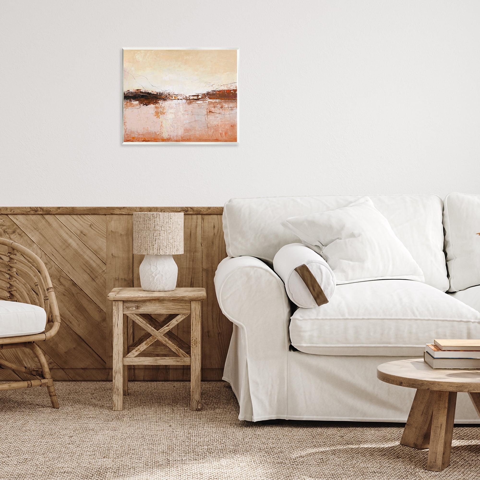 Warm Distressed Horizon Wall Plaque Art, design by Design Fabrikken