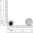 thumbnail image 4 of Gem Stone King 5.60 Ct Octagon Blue Sapphire 18K Rose Gold Plated Silver Ring, 4 of 5