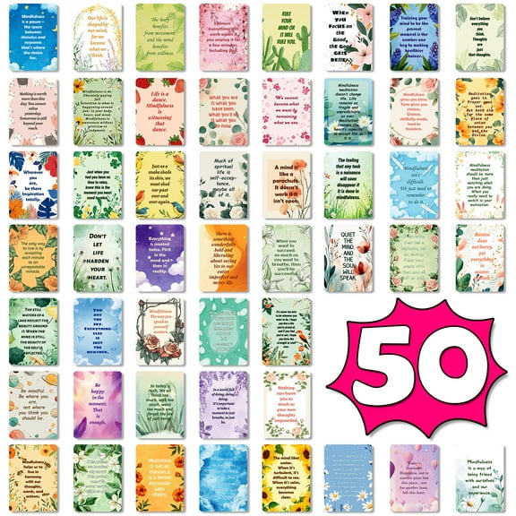 50PCS Affirmation Cards, Inspirational Self Care Small Gifts for Women Teenage Girls Emotional Supprt Relaxation Stress Relief Mindfulness Card 3.5 x 2.5 Inch