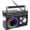 black, variant on M-Amazup portable AM/FM radio, Retro portable radio with Bluetooth speaker and flashlight, Strong reception, Equipped with colorful ambient lighting, supports TF cards, Solar/battery/AC charging,