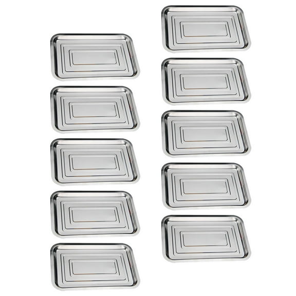 Luxshiny Set of 10 Stainless Steel Serving Trays Oven-Safe Platters for Family Gatherings and Kitchen Use