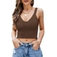 thumbnail image 1 of Mujeres Crop Tank Tops de punto con cuello en V acanalado chaleco corto Casual Tops Tomshoo Chaleco de mujer, 1 of 2