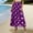 Purple, variant on Chiffon Midi Skirt Printed Chiffon Half Skirt Lightweight Floral Print Elastic Waist Pull On Flowing Vacation Resort Wear Beach Skirt Summer Essential