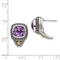 thumbnail image 3 of 925 Sterling Silver 14k Vintage Amethyst Earrings Drop Dangle, 3 of 7