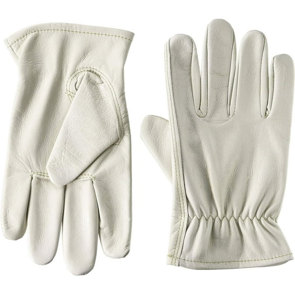 Midwest Gloves & Gear Midwest Quality Cowhide Leather Work Gloves, White, X-Large