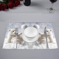 thumbnail image 2 of MKHERT Funny Polar Bear Playing Snowball Cute Animal Placemats Table Mats for Dining Room Kitchen Table Decoration 12x18 inch,Set of 6, 2 of 4