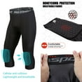 thumbnail image 3 of Dosaele Men Compression Pants Basketball Knee Protector Hex Pads Pants Tights Sport Athletic Elastic Leggings G1U3, 3 of 8
