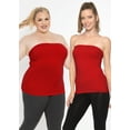 thumbnail image 2 of Stretch Is Comfort Women's Cotton Strapless Tube Top Red X-Large, 2 of 6