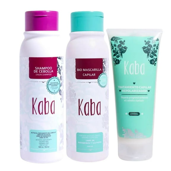 Onion Shampoo or Shampoo de Cebolla kaba (3 pack) kaba shampoo de cebolla Bio mascarilla Capilar y tratamiento capilar repolarizador kaba shampoo de cebolla