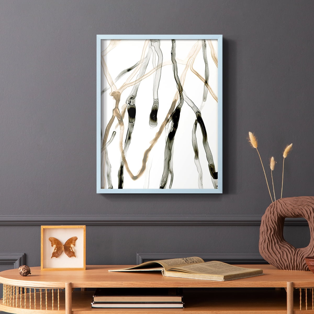 Runnel XI in Blue Solid Wood 11 x 14 Framed Print