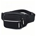 thumbnail image 2 of Men Multifunctional Waist Pack, Crossbody Belt Bag With Multiple Zipper Pockets For Travel Running Hiking Outdoor Sports, Lightweight Chest Sling Storage Bag For Daily Carry Essentials(Black), 2 of 6