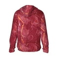 thumbnail image 3 of Kll Abstract Red Marble Print Men'S Women’s Upf 50+ Sun Protection Outdoor Hoodie Jacket Long Sleeve Fishing Hiking Performance Shirt- Xx-Large, 3 of 8