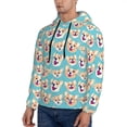 thumbnail image 2 of Hoodies for Men - Cute Corgi Head Long Sleeve Comfrt Men'S Fashion Hoodies & Sweatshirts, Sweatshirts for Men Hoodies Pullover Clothing Clothes with Pouch, 2 of 7