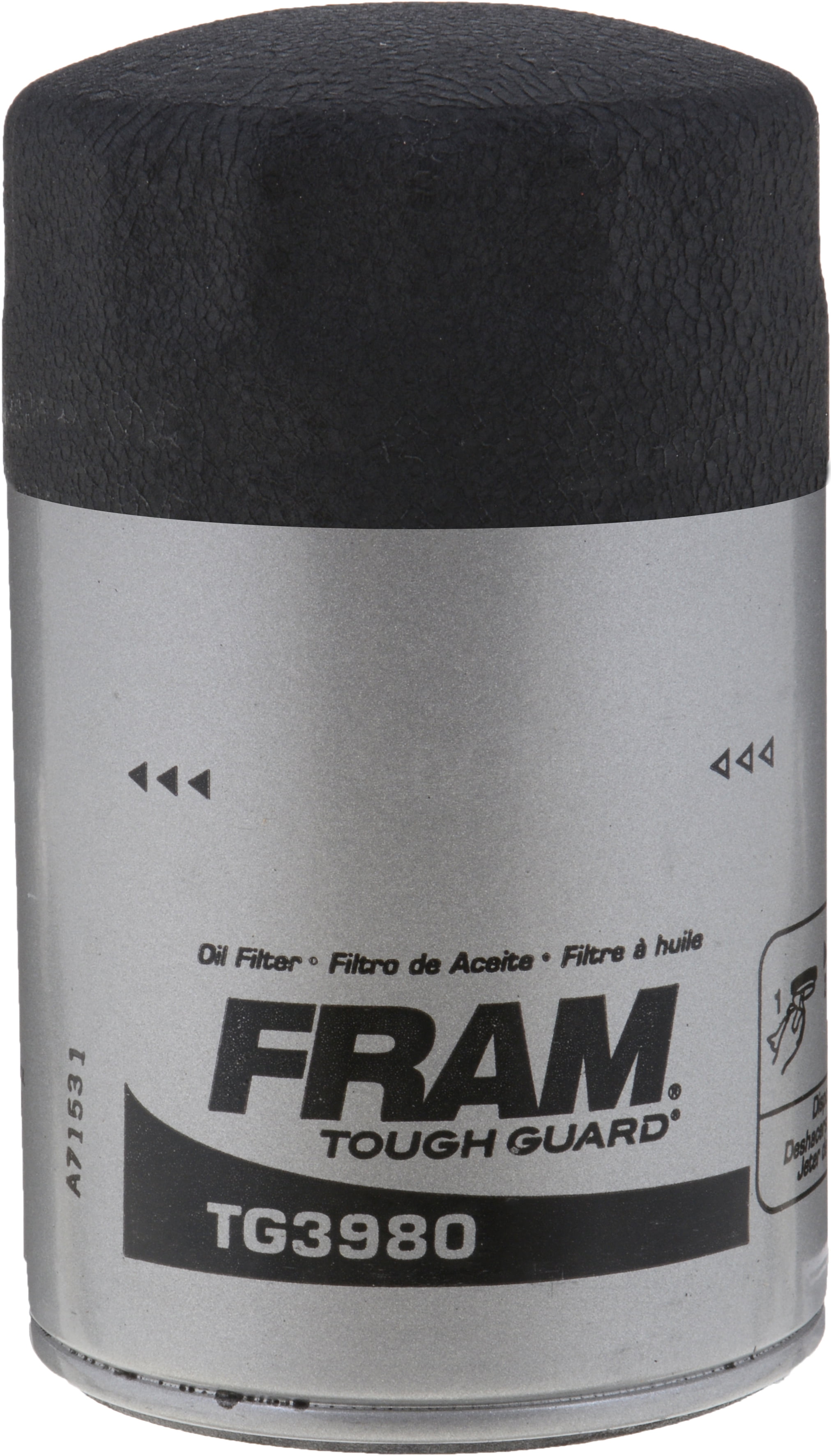 (6 pack) FRAM Tough Guard TG3980 Motor Oil Filter, 15K Miles, Replacement Oil Filters, Fits Select Vehicles