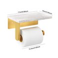 thumbnail image 4 of Soporte de papel de mármol, estante flotante de Metal, atornillable para el hogar, cocina y baño, 4 of 6