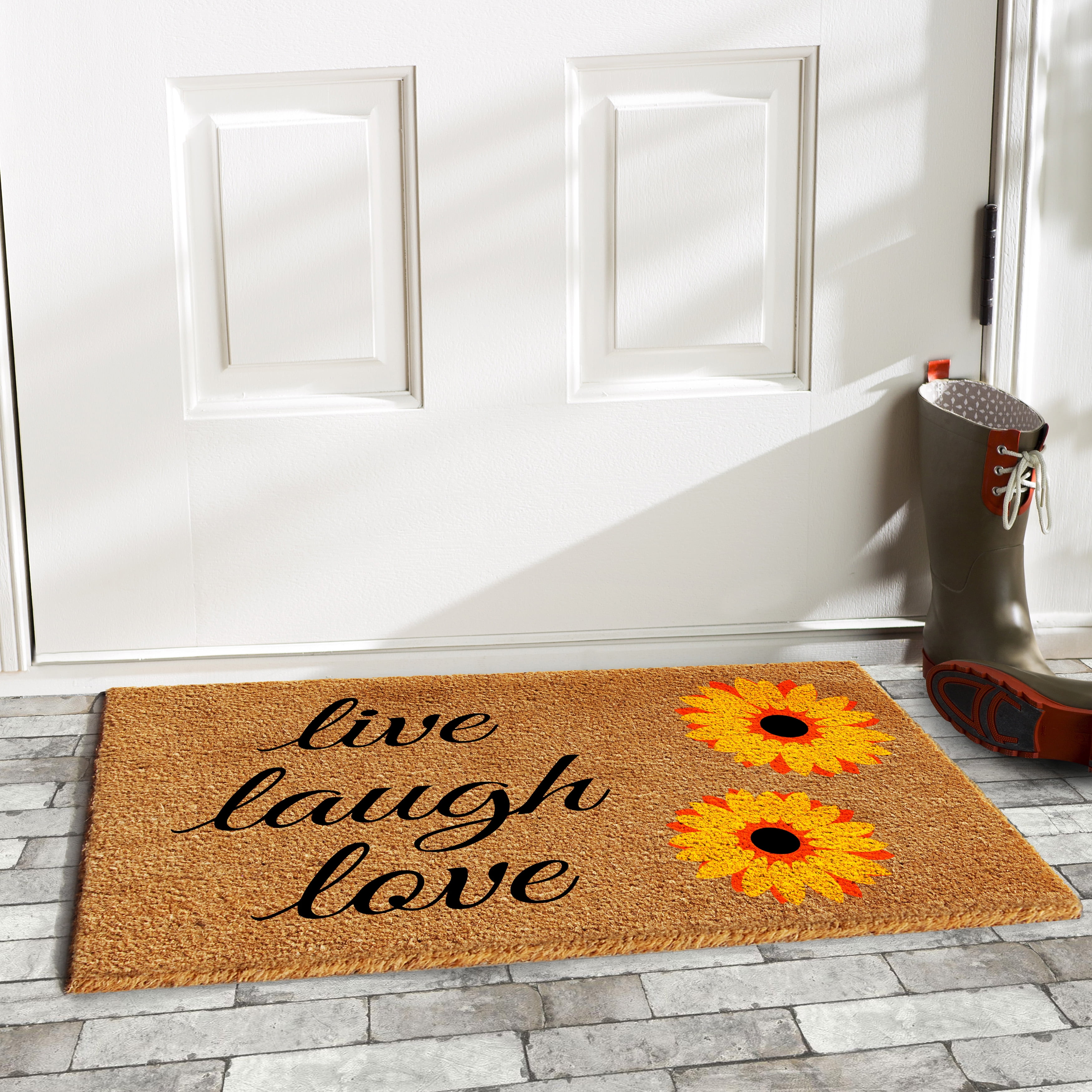 Thin Yellow Line Heart Doormat - Towlivesmatter