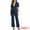 Dark Blue, variant on Women's One Button Blazer 2 Pcs Outfits Jacket Suit Pants M Black