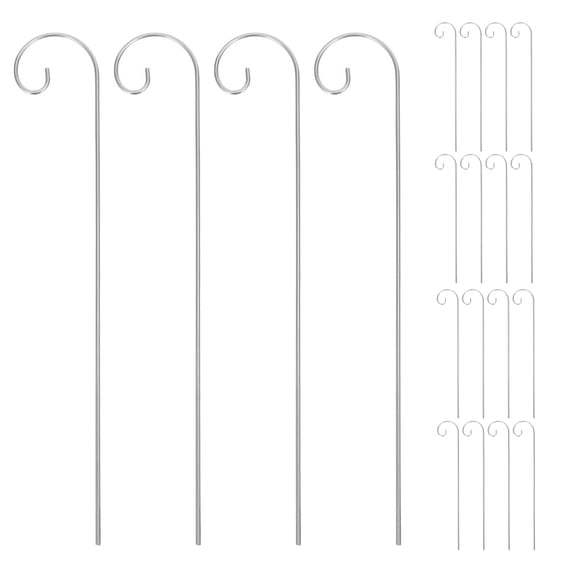 HINTRMENT 30pcs Shepherd Hook Decoration Silver Iron For Plant Identification In Gardens